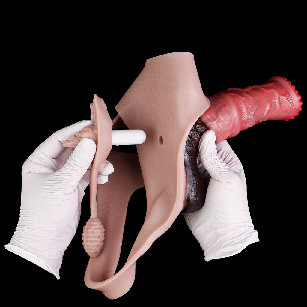 Realistic Horse Cock Sleeve Panty – Platinum Silicone Penis Extender Underwear for Hands-Free Wear
