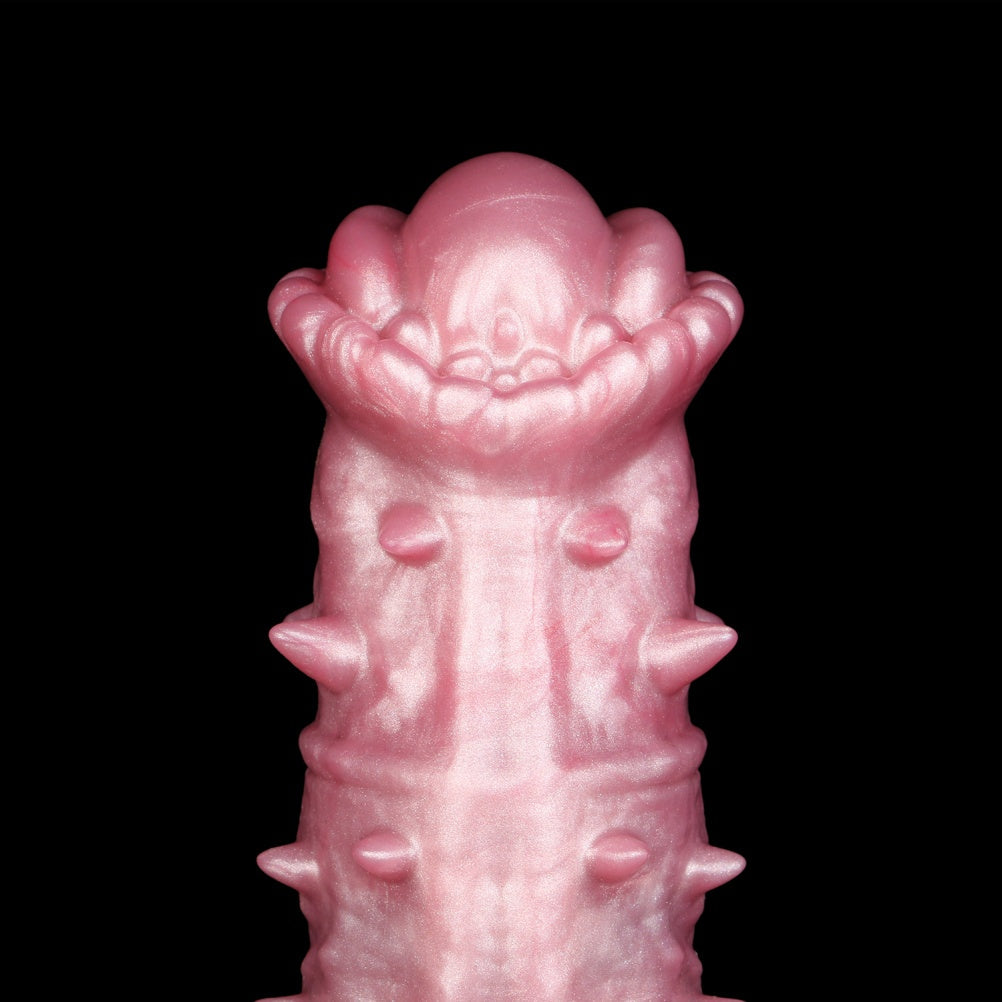 Textured Horse-Style Penis Sleeve – Platinum Silicone Cock Extender for Girth & Stamina Control