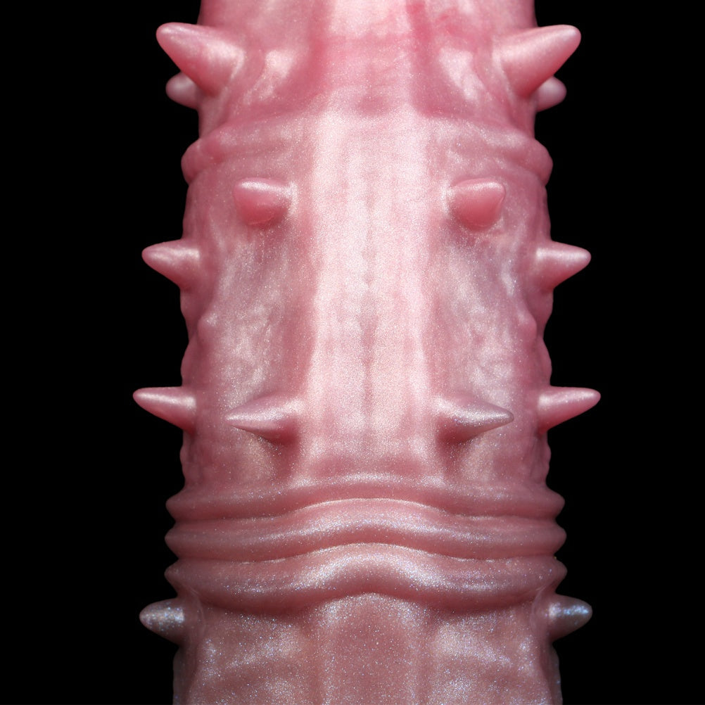 Textured Horse-Style Penis Sleeve – Platinum Silicone Cock Extender for Girth & Stamina Control