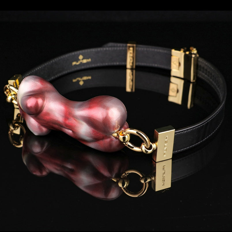 Beauty Nude Horizontal Ball Gag - Lustrous Silicone Wearable Mouth Restraint Oral Sex Toy