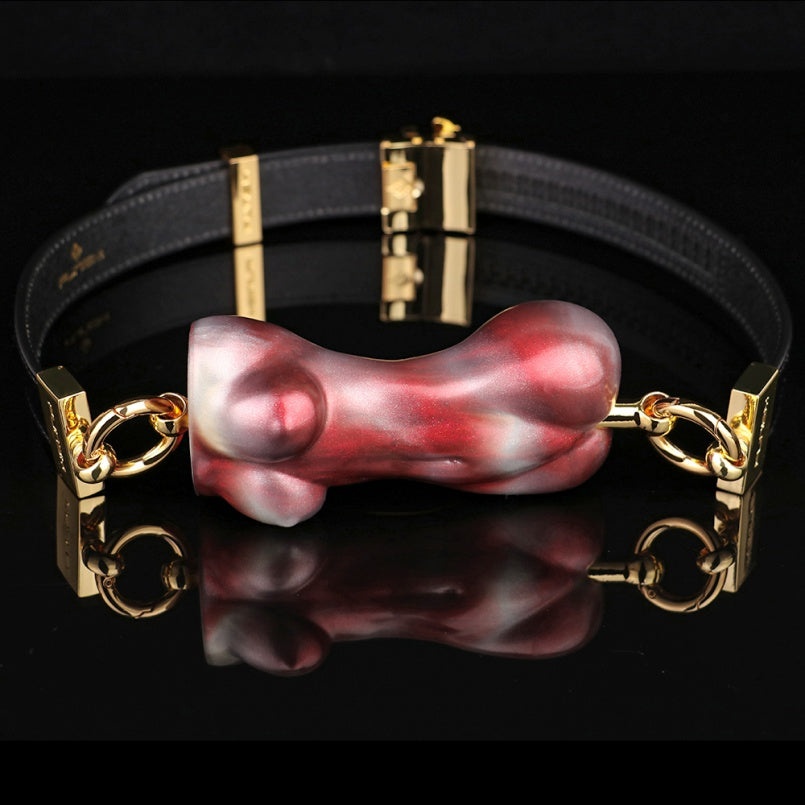 Beauty Nude Horizontal Ball Gag - Lustrous Silicone Wearable Mouth Restraint Oral Sex Toy