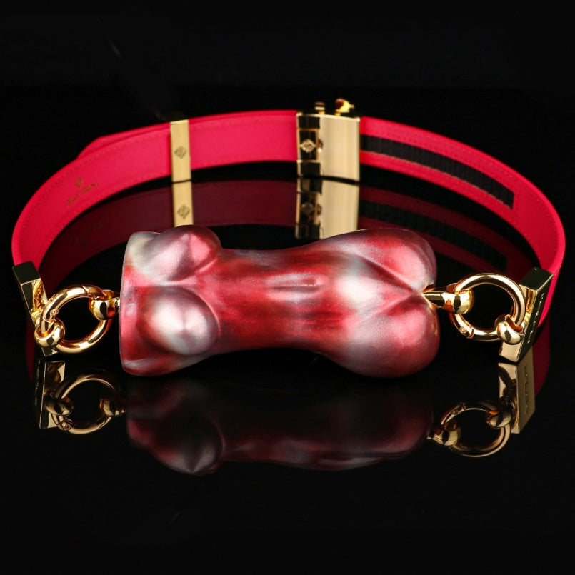 Beauty Nude Horizontal Ball Gag - Lustrous Silicone Wearable Mouth Restraint Oral Sex Toy