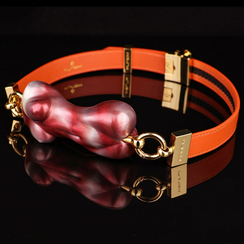 Beauty Nude Horizontal Ball Gag - Lustrous Silicone Wearable Mouth Restraint Oral Sex Toy
