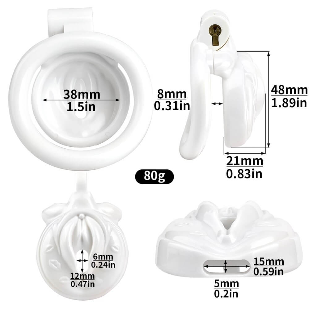 White Resin Male Sissy Chastity Cage - Tarisss Sex Toy Store