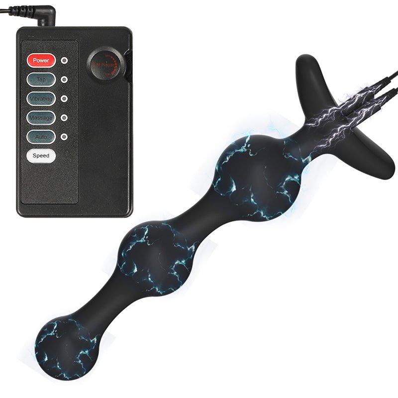 Wired Triple-Bead Anal Plug with Power Console and Wireless Remote - Tarisss Sex Toy Store
