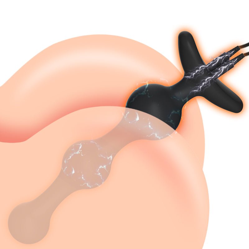 Wired Triple-Bead Anal Plug with Power Console and Wireless Remote - Tarisss Sex Toy Store