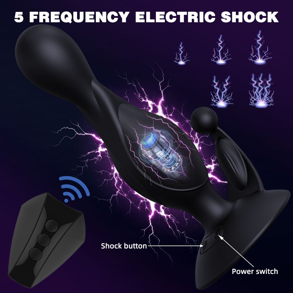 Wireless Remote Electro - Shock Vibrating Butt Plug - Silicone Prostate Massager - Tarisss Sex Toy Store