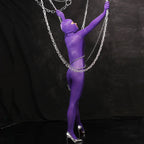 Wisteria Purple Shiny Spandex Full Body Catsuit with Hood Stretch Zentai Bodysuit - Tarisss Sex Toy Store