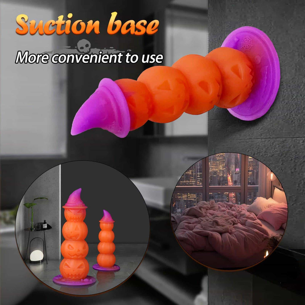 Witch Halloween 9 Inch Fantasy Pumpkin Anal Dildo - Tarisss Sex Toy Store