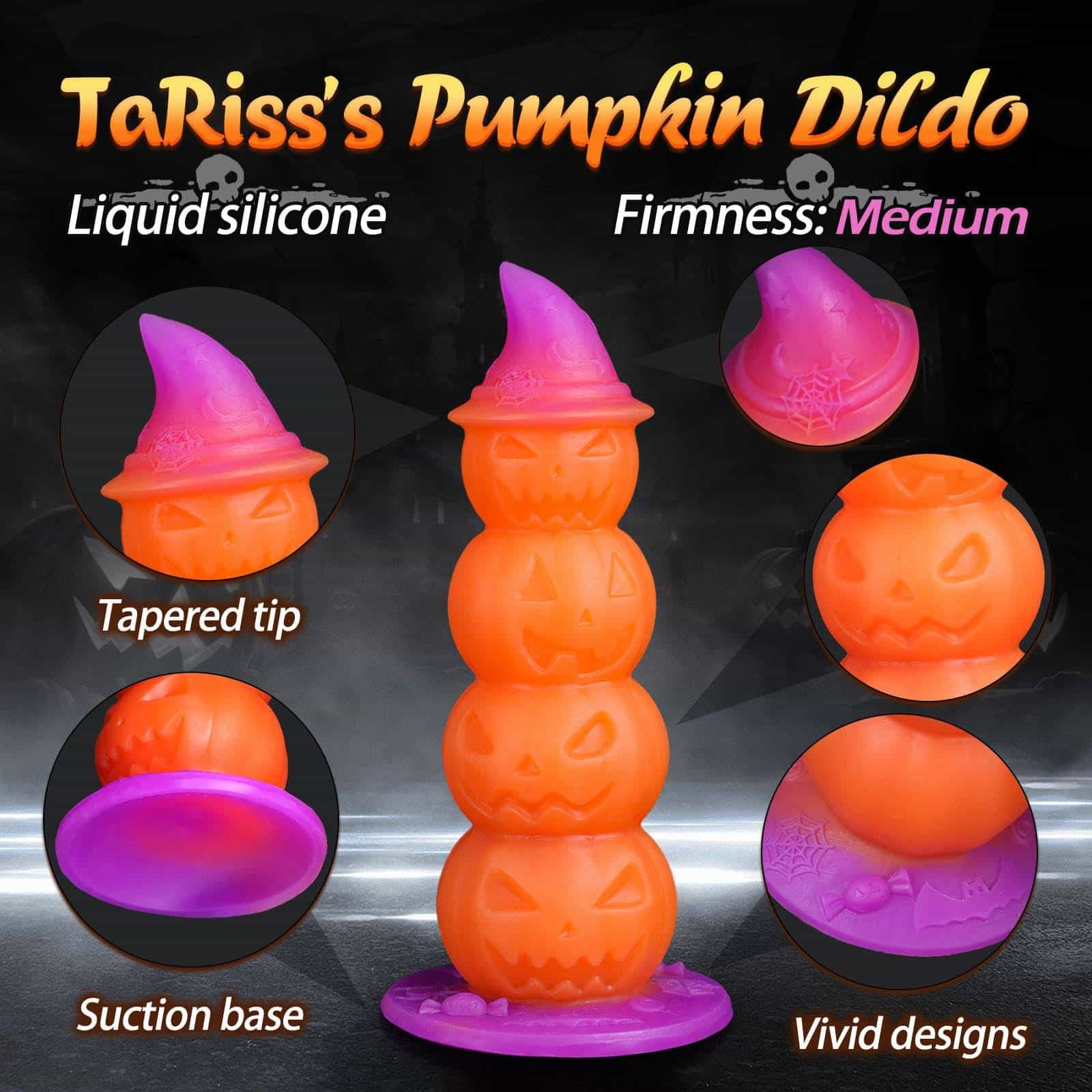 Witch Halloween 9 Inch Fantasy Pumpkin Anal Dildo - Tarisss Sex Toy Store