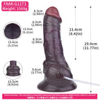 Big Black Squirting Dildo Built for Women Fullness Masturbation - Realistic Dual Density Silicone