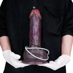Big Black Squirting Dildo Built for Women Fullness Masturbation - Realistic Dual Density Silicone