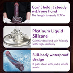 Big Black Squirting Dildo Built for Women Fullness Masturbation - Realistic Dual Density Silicone
