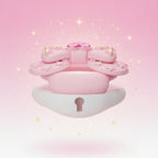 Cute Pink Bow Heart Gem Lockable Chastity Cage – Ultra Mini Lock Core, Discreet Kawaii Silicone Chastity Device