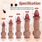 XXL Inflatable Realistic Silicone Embedded Bead Head Design Huge Dildo – Expandable Design with Air Pump Tube, 9.3cm Maximum Width × 28cm Insertable Length - Tarisss Sex Toy Store