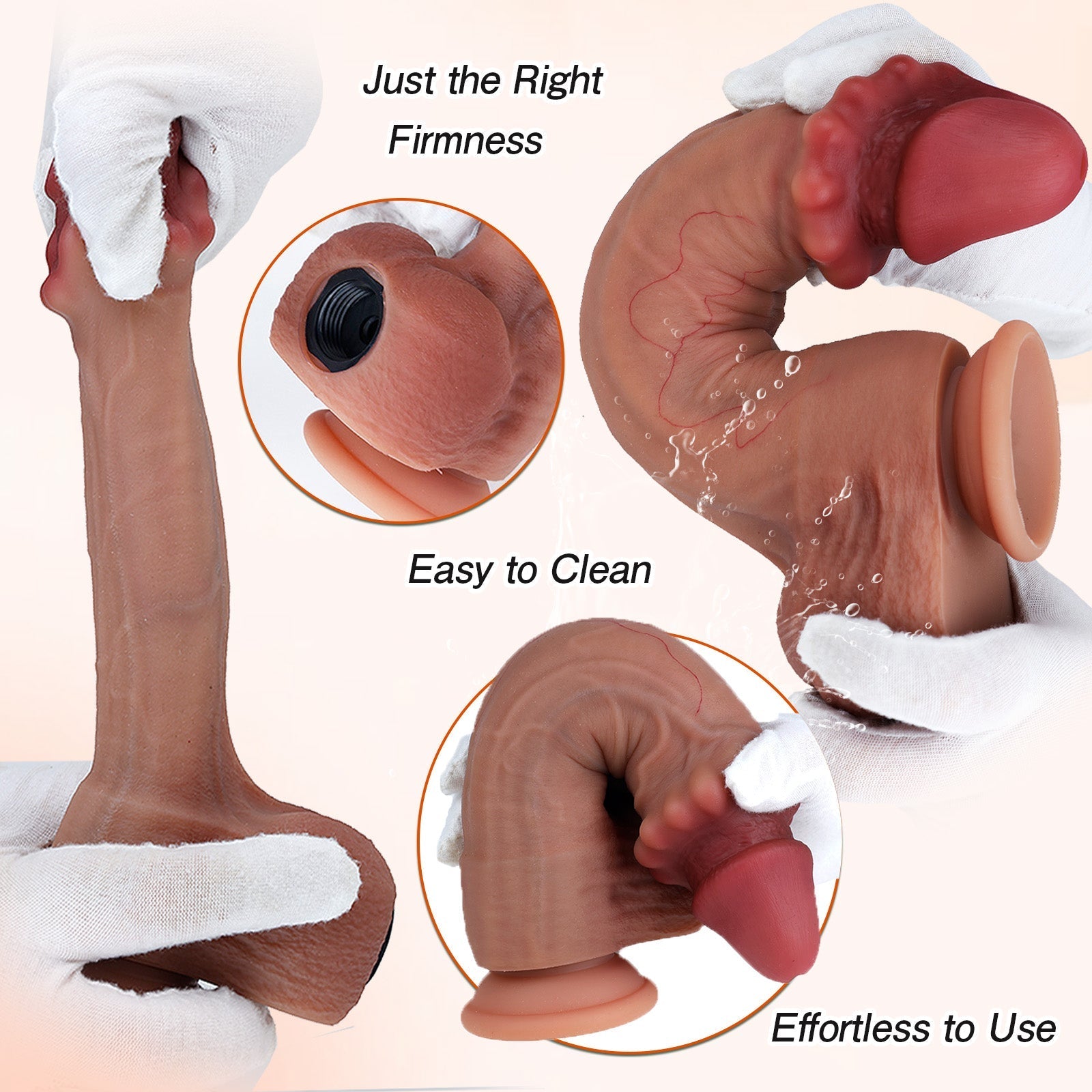 XXL Inflatable Realistic Silicone Embedded Bead Head Design Huge Dildo – Expandable Design with Air Pump Tube, 9.3cm Maximum Width × 28cm Insertable Length - Tarisss Sex Toy Store