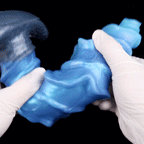Domlust Spiral Strap-On Dildo – Premium Platinum Silicone | Tidal Ridge Fantasy Dildo | Ice Blue | Harness & Anal Ready