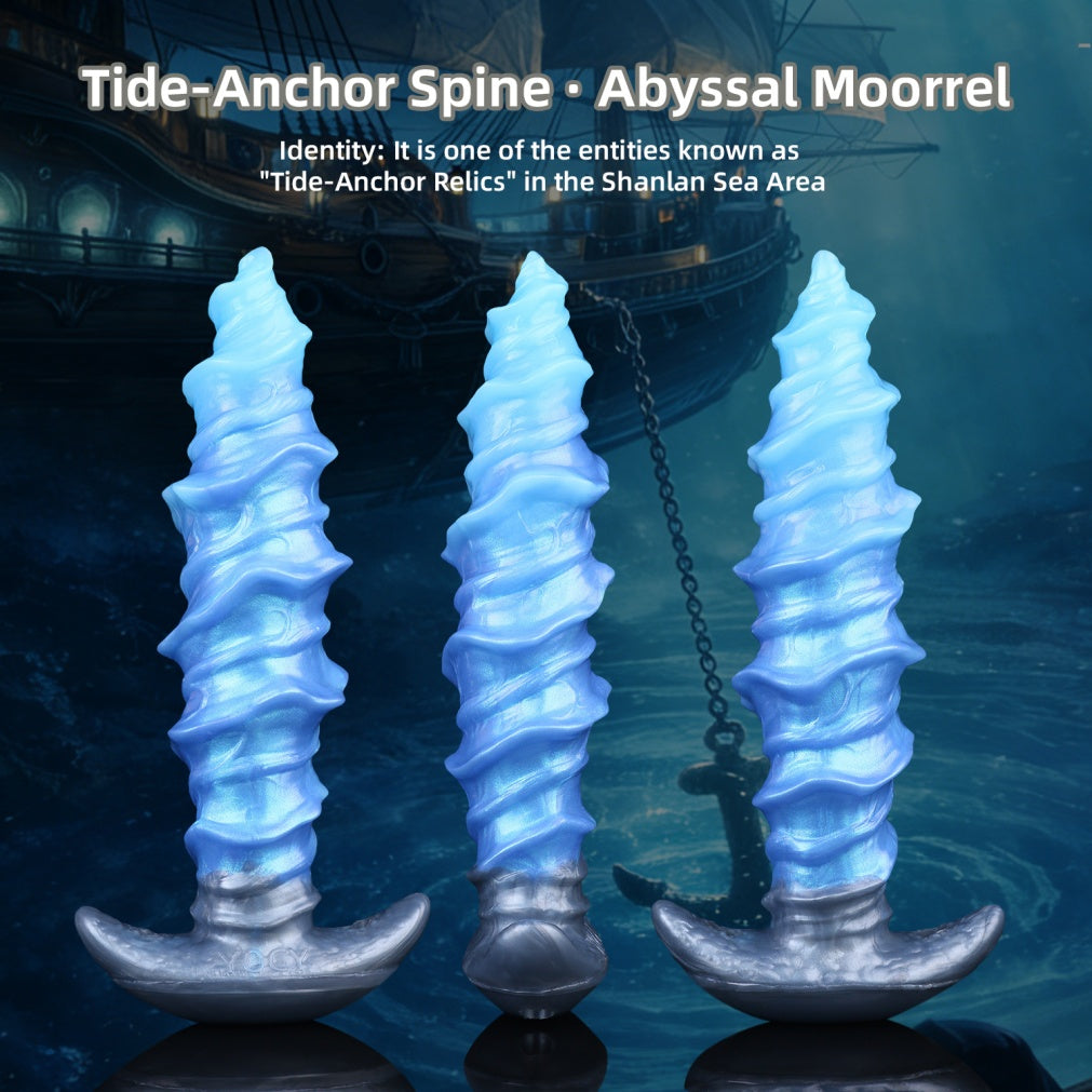 Domlust Spiral Strap-On Dildo – Premium Platinum Silicone | Tidal Ridge Fantasy Dildo | Ice Blue | Harness & Anal Ready
