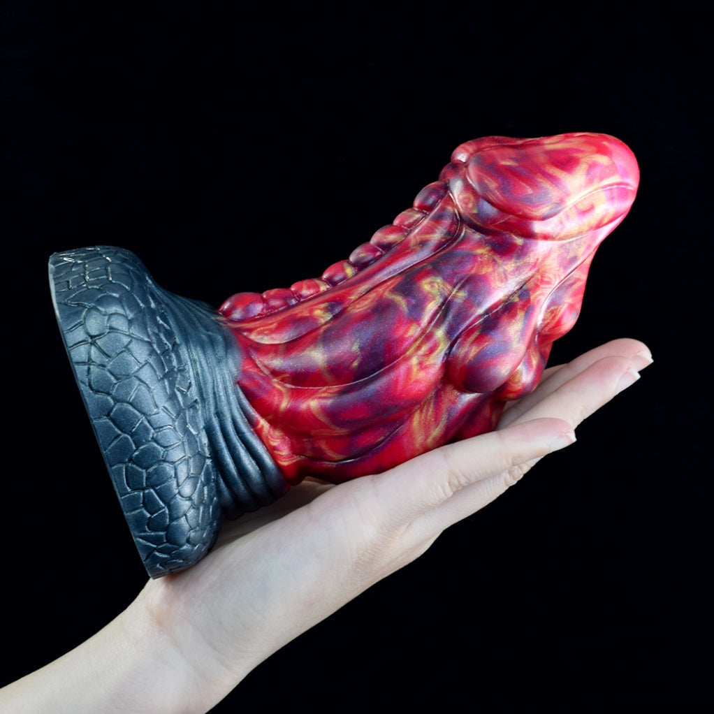 Fire Dragon Dildo – Platinum Silicone Dragon Eye Creature Cock with Suction Cup | Domlust