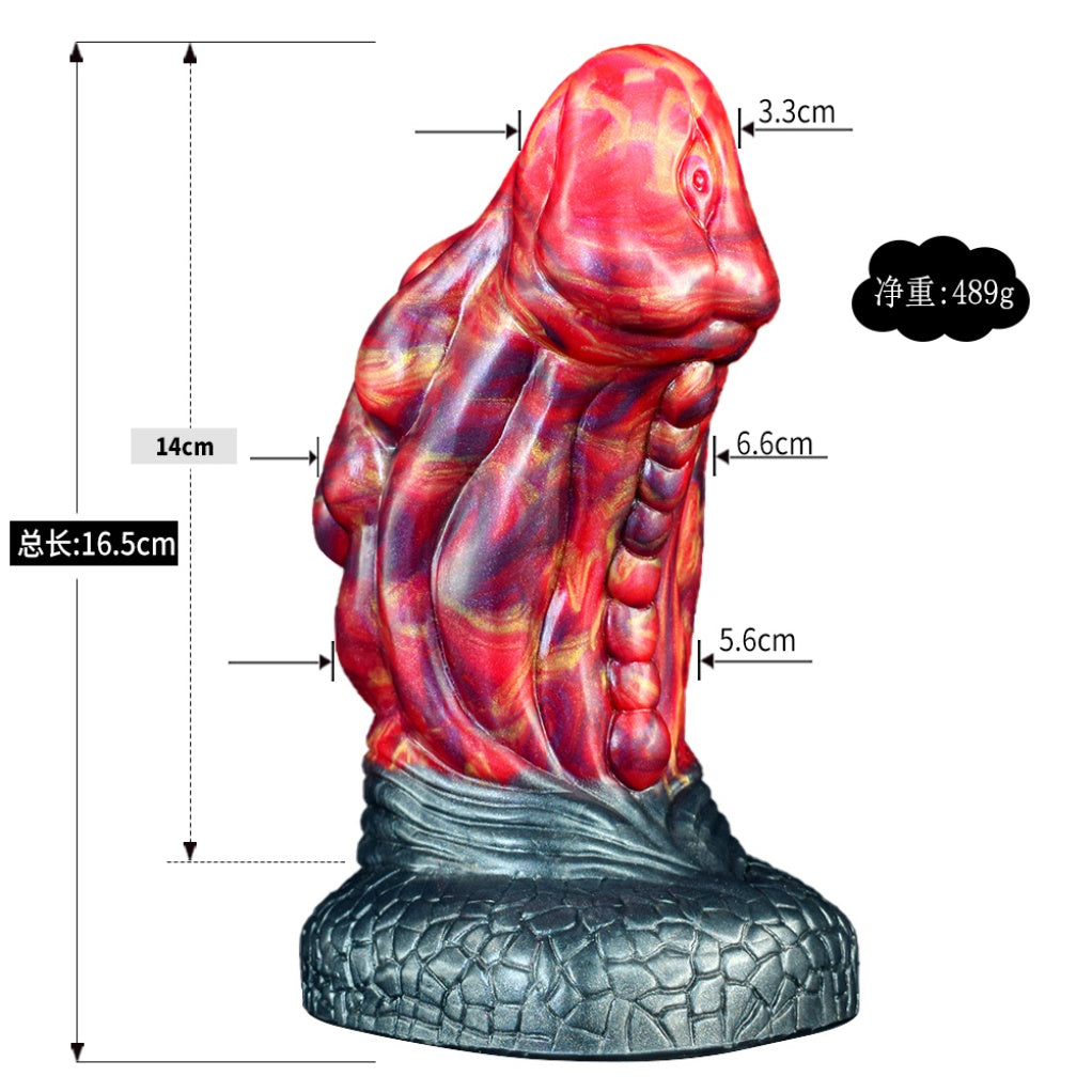 Fire Dragon Dildo – Platinum Silicone Dragon Eye Creature Cock with Suction Cup | Domlust