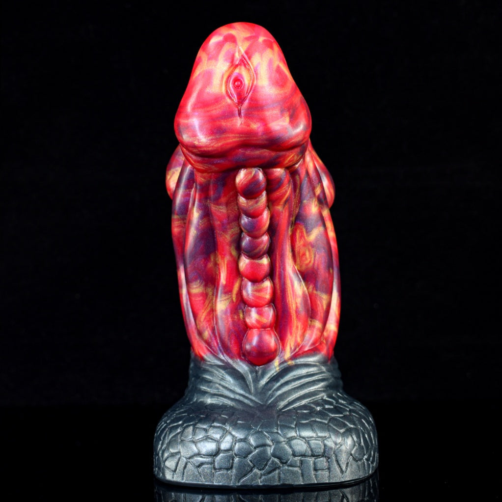 Fire Dragon Dildo – Platinum Silicone Dragon Eye Creature Cock with Suction Cup | Domlust