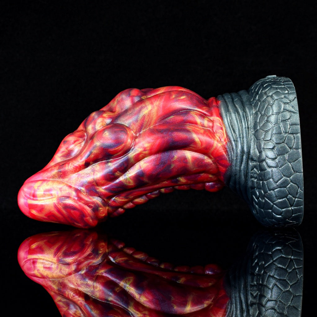 Fire Dragon Dildo – Platinum Silicone Dragon Eye Creature Cock with Suction Cup | Domlust