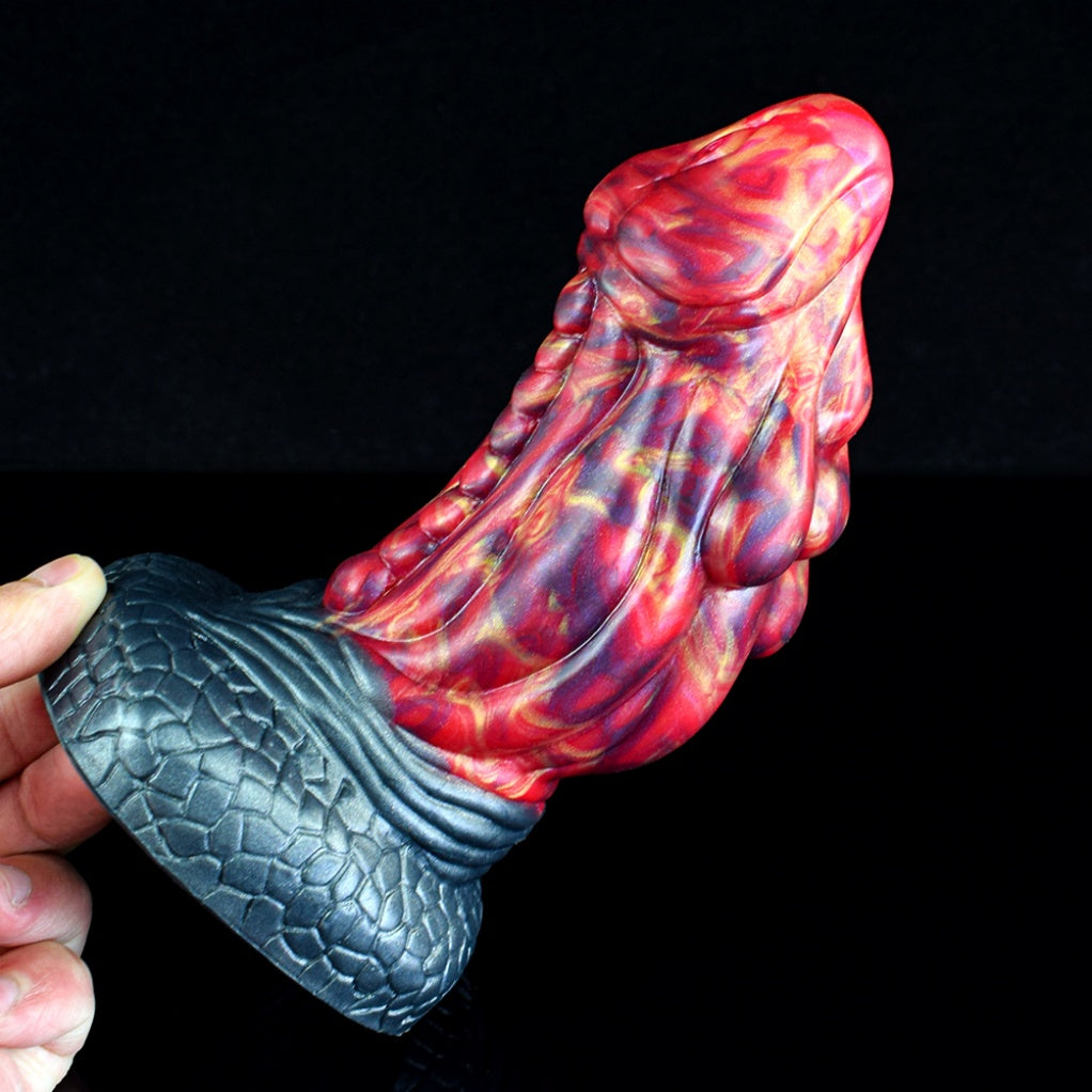 Fire Dragon Dildo – Platinum Silicone Dragon Eye Creature Cock with Suction Cup | Domlust
