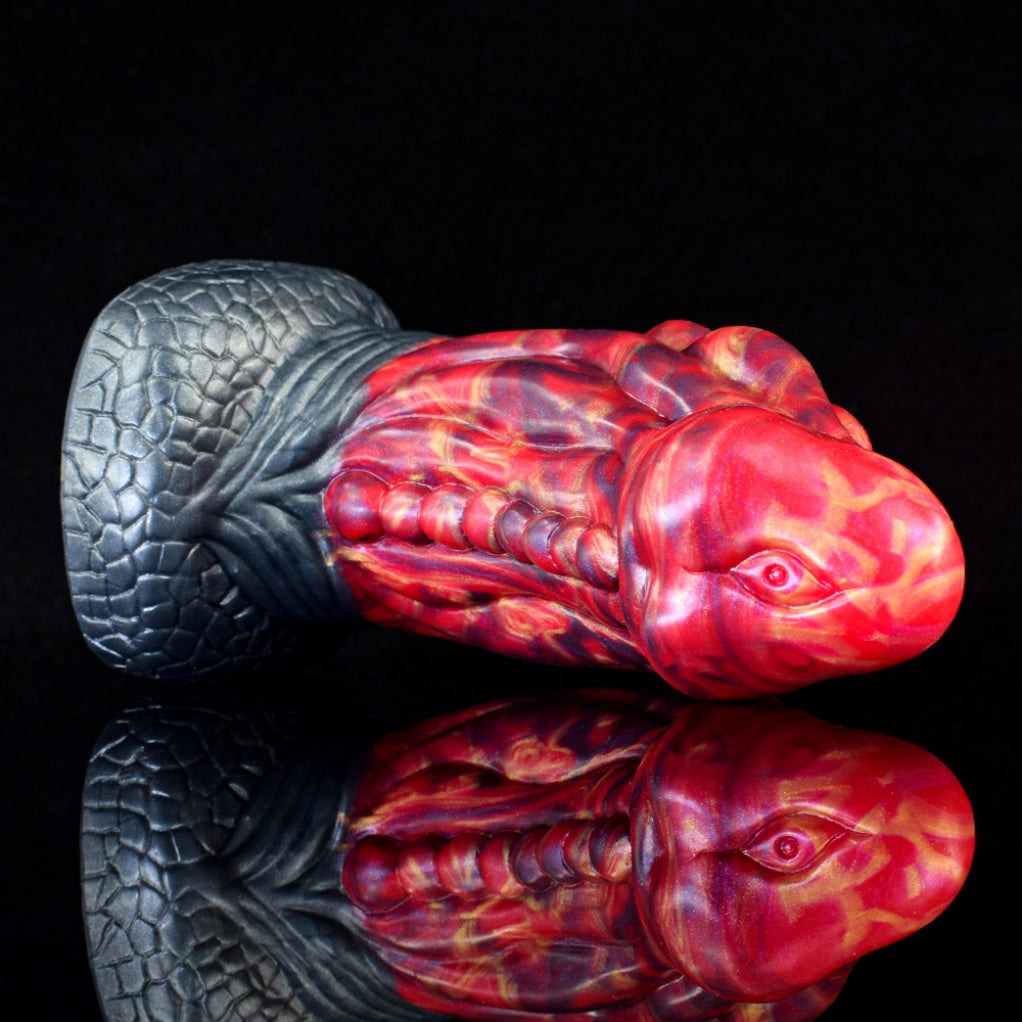Fire Dragon Dildo – Platinum Silicone Dragon Eye Creature Cock with Suction Cup | Domlust