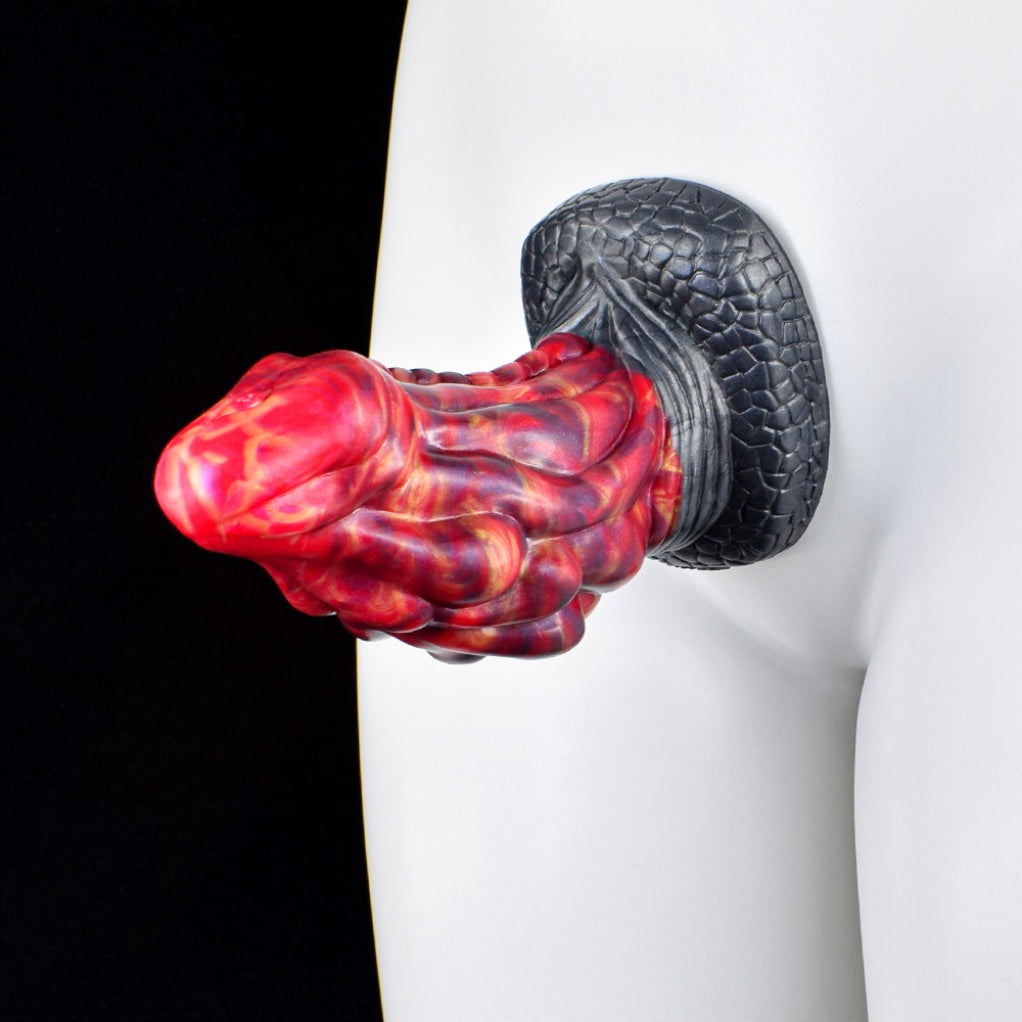 Fire Dragon Dildo – Platinum Silicone Dragon Eye Creature Cock with Suction Cup | Domlust