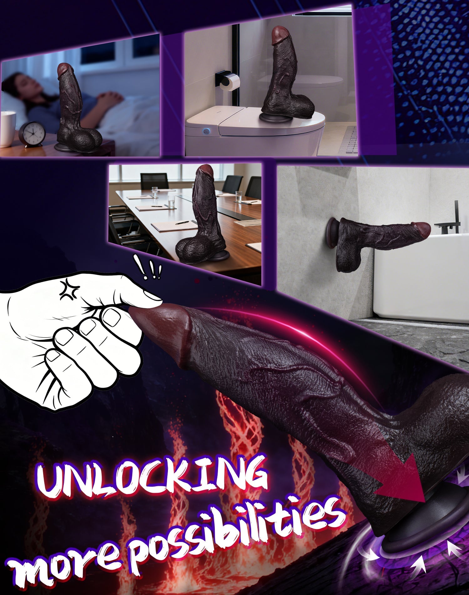 Domlust Black Duke – Dual-Layer Platinum Silicone Realistic Dildo with Suction Cup