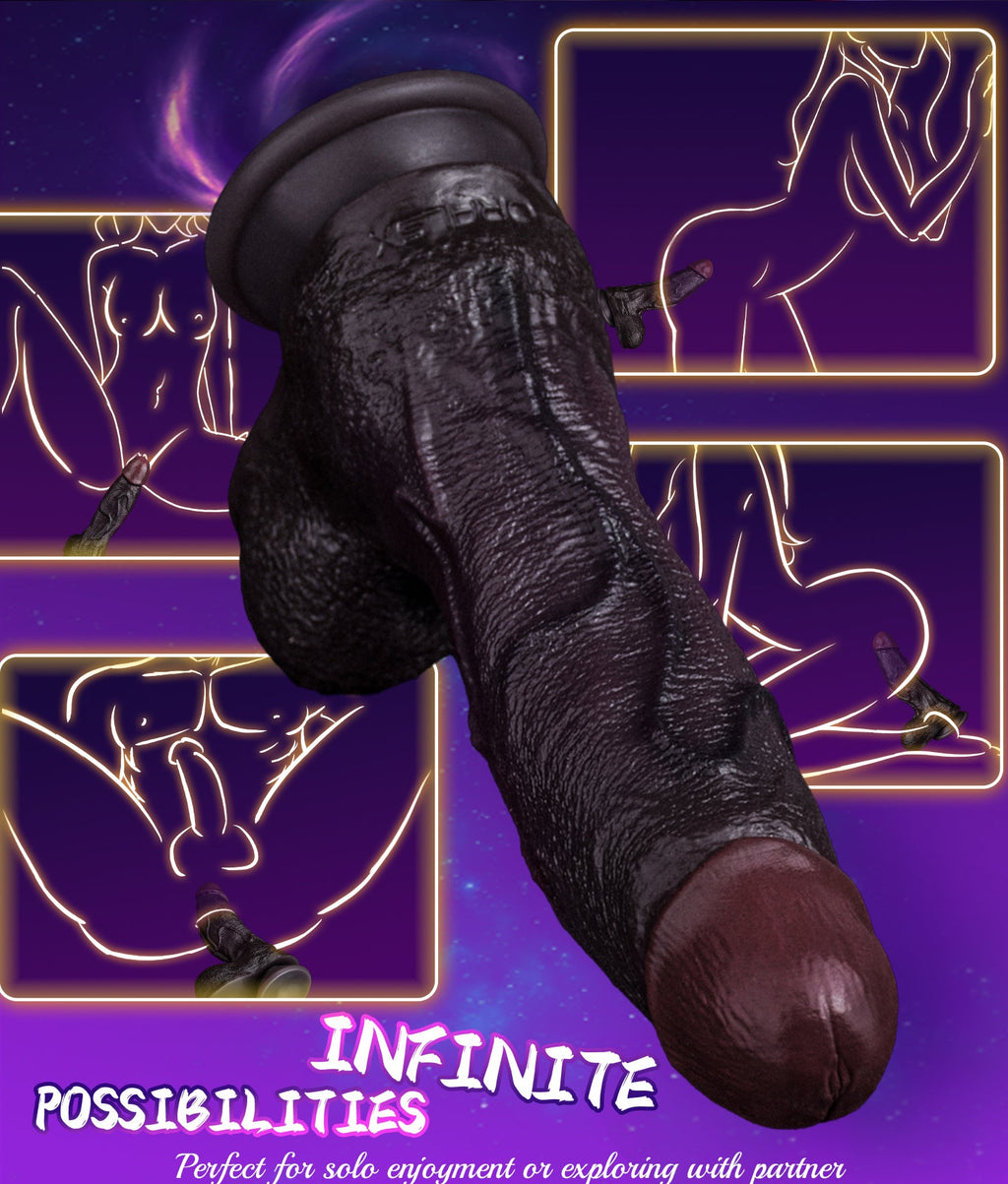 Domlust Black Duke – Dual-Layer Platinum Silicone Realistic Dildo with Suction Cup