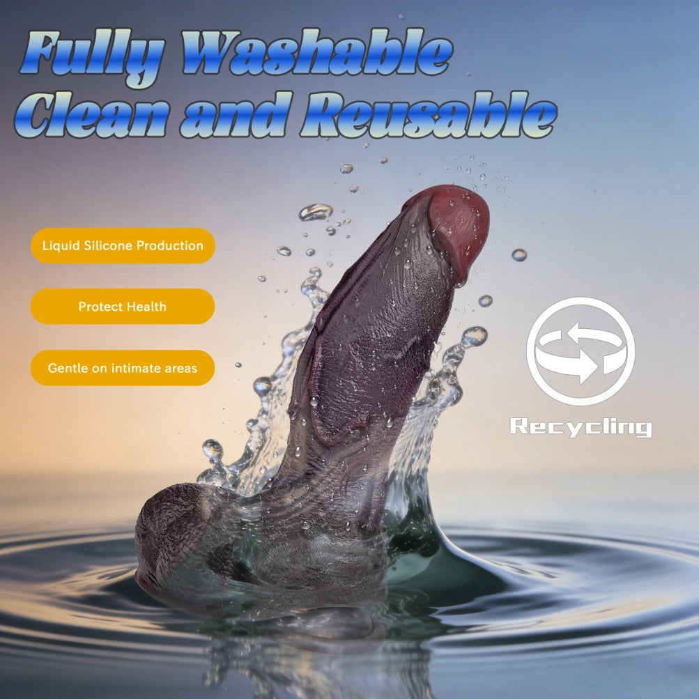 Domlust Black Duke – Dual-Layer Platinum Silicone Realistic Dildo with Suction Cup
