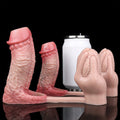 Realistic Silicone Cock Sleeve with Vibrating Butt Plug — Enlargement, Prostate Stimulation & Longer-Lasting Sex in One Integrated Set