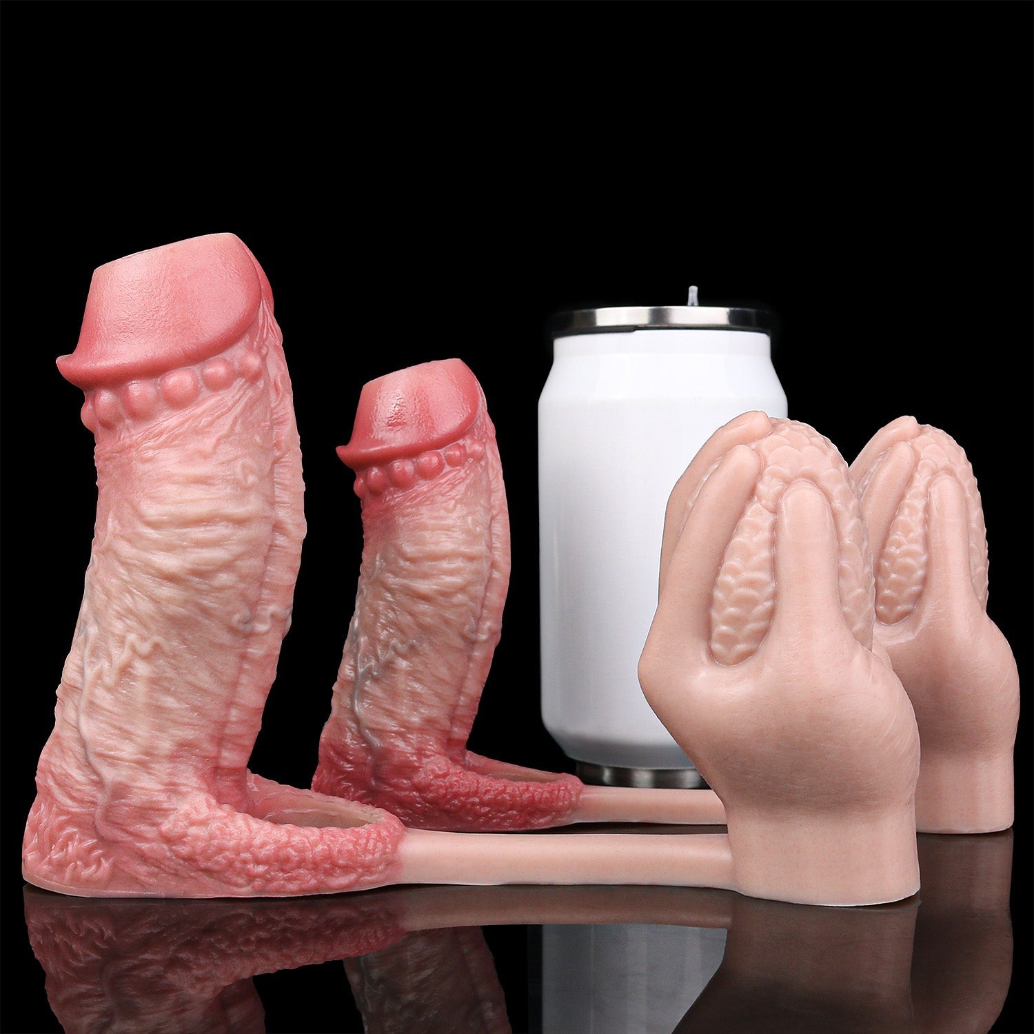 Realistic Silicone Cock Sleeve with Vibrating Butt Plug — Enlargement, Prostate Stimulation & Longer-Lasting Sex in One Integrated Set