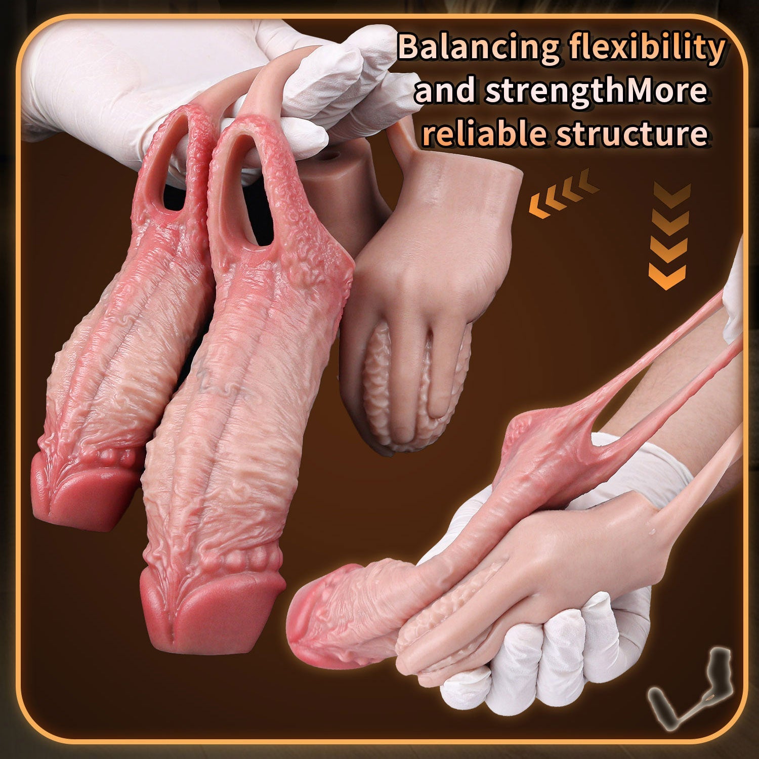 Realistic Silicone Cock Sleeve with Vibrating Butt Plug — Enlargement, Prostate Stimulation & Longer-Lasting Sex in One Integrated Set