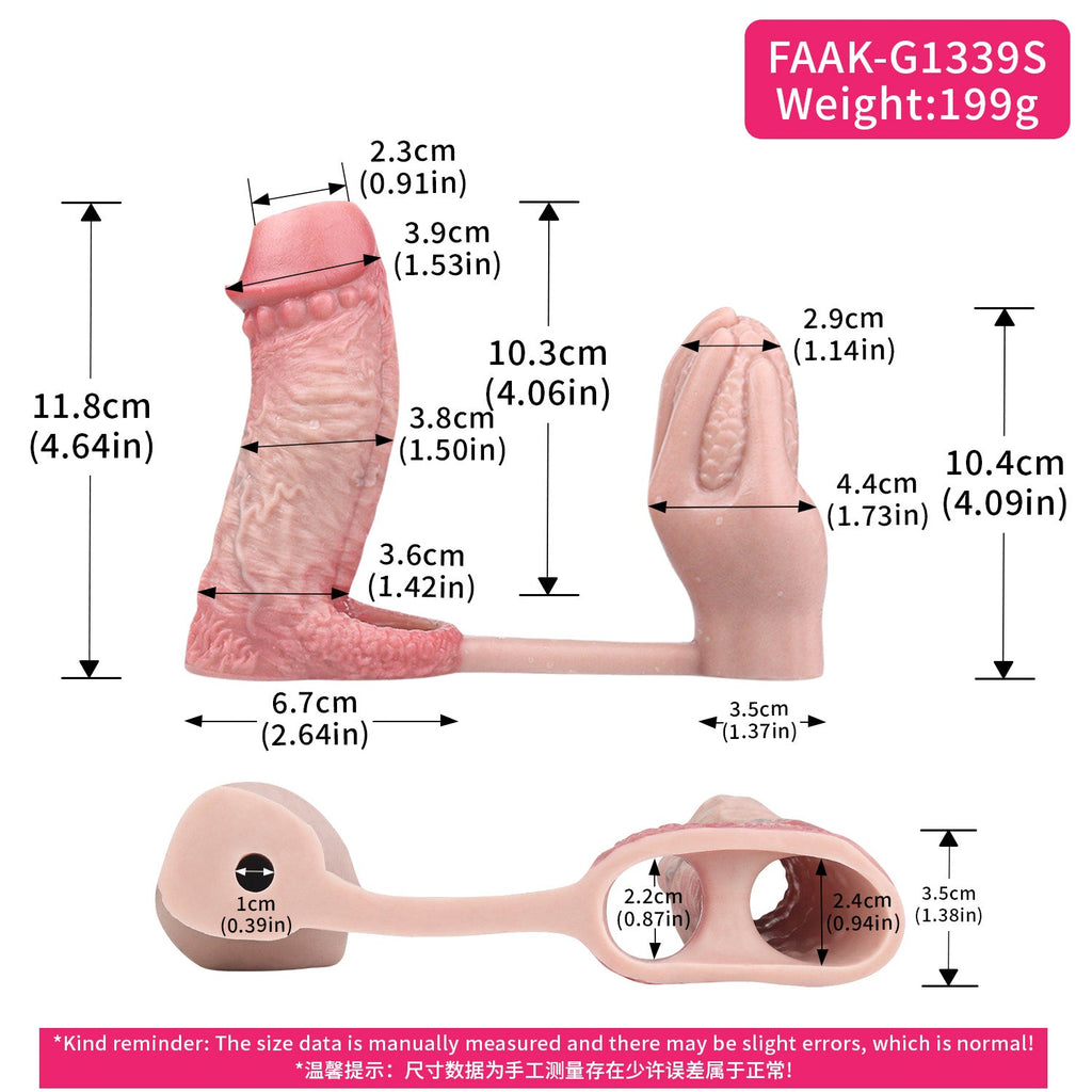 Realistic Silicone Cock Sleeve with Vibrating Butt Plug — Enlargement, Prostate Stimulation & Longer-Lasting Sex in One Integrated Set