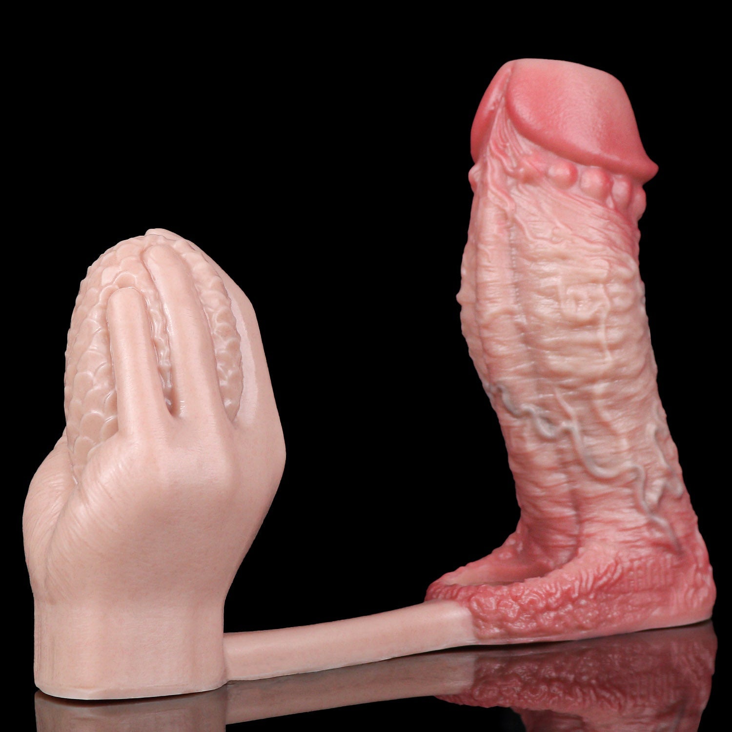 Realistic Silicone Cock Sleeve with Vibrating Butt Plug — Enlargement, Prostate Stimulation & Longer-Lasting Sex in One Integrated Set