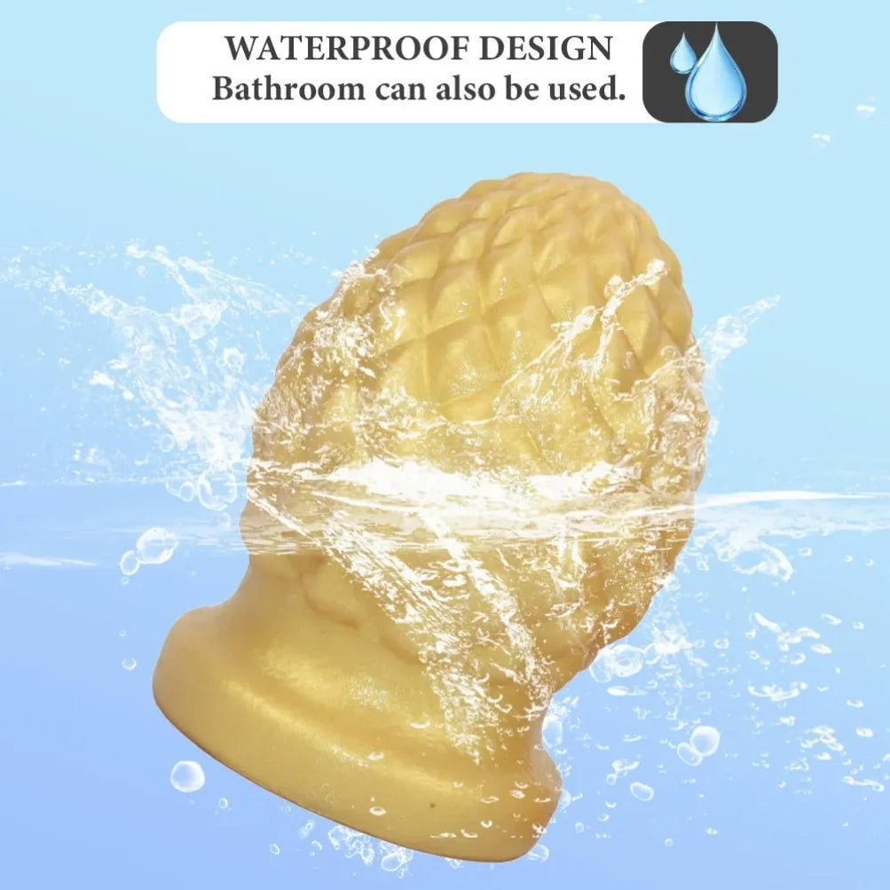Pineapple Dildo Fist Butt Plug – Yellow Silicone Expansion Anal Toy S/L | Domlust