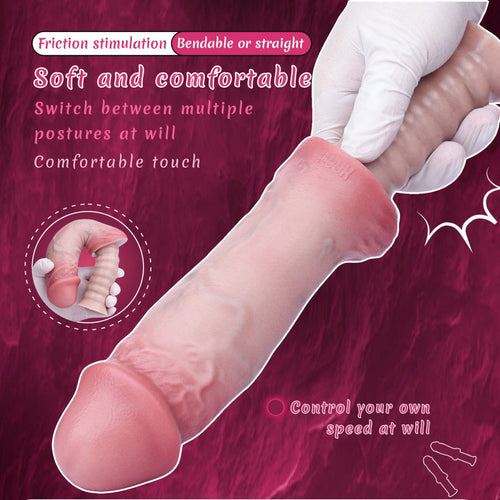 7 Inch Realistic Dildo – Dual-Layer Platinum Silicone | Bendable Flesh Tone | Suction Cup & Handheld | Domlust