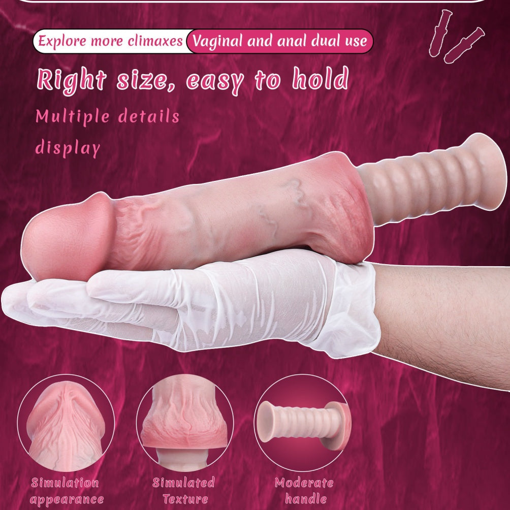 7 Inch Realistic Dildo – Dual-Layer Platinum Silicone | Bendable Flesh Tone | Suction Cup & Handheld | Domlust