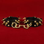 Fantasy Leather Spiked Sexual Handcuffs - Extreme Restraints Bettie Bondage BDSM Toys