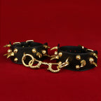 Fantasy Leather Spiked Sexual Handcuffs - Extreme Restraints Bettie Bondage BDSM Toys