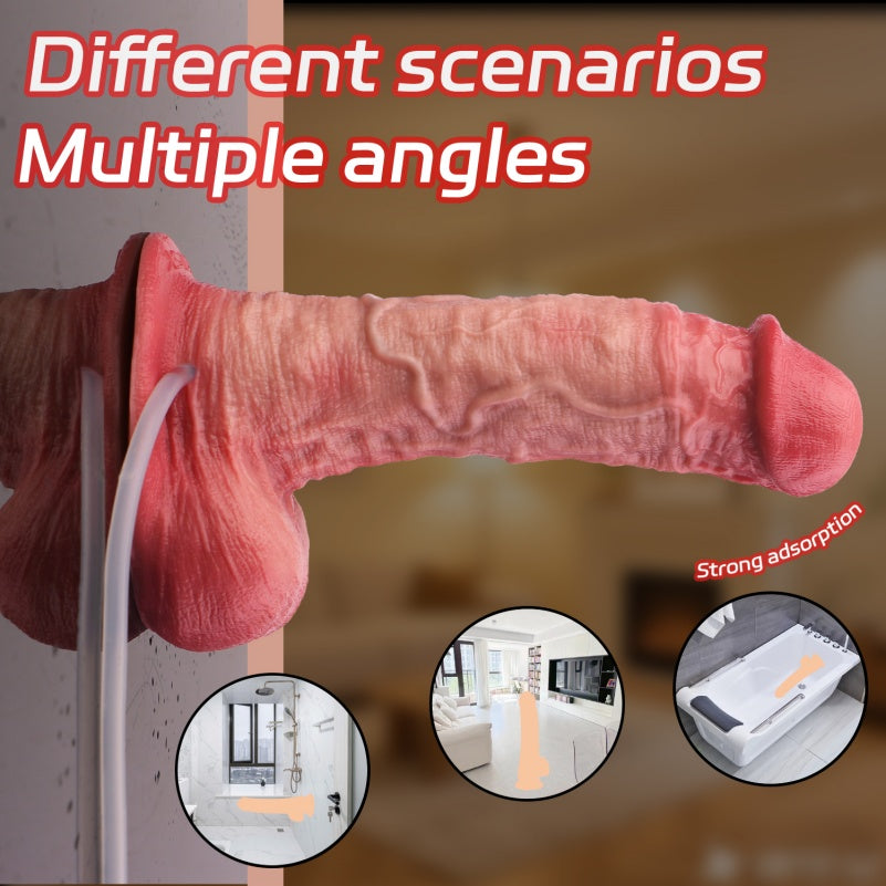 Squirting Strap-On Dildo with Suction Cup — Realistic Silicone Ejaculating Sex Toy for Anal & Vaginal Play