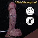 10 Inch Black Squirting Dildo – Dual Density Platinum Silicone | Realistic Vein Texture | Ejaculating