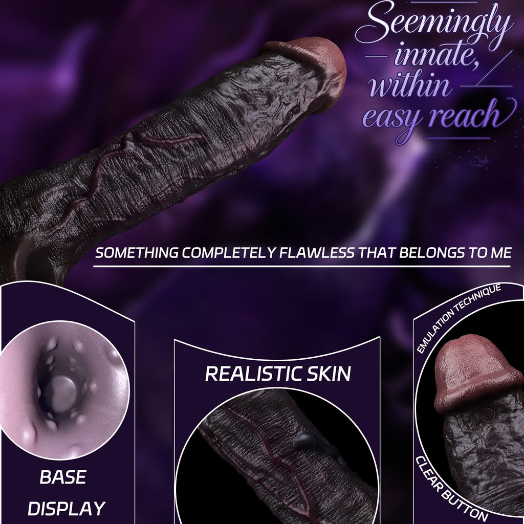Black Platinum Silicone Vibrating Cock Sleeve | BBC Penis Sleeve with Remote Control & 9 Vibration Modes