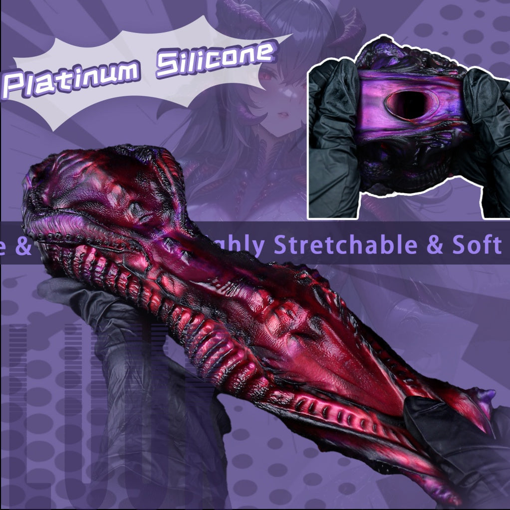 Fantasy Alien Platinum Silicone Sex Doll – Demon Dragon Dual-Ended Masturbation Cup for Men