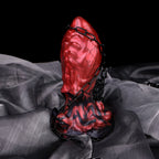 Giant Fantasy Fist Dildo - Female Anal and Vaginal Expansion Blood-Red Silicone Toy