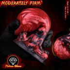 Giant Fantasy Fist Dildo - Female Anal and Vaginal Expansion Blood-Red Silicone Toy