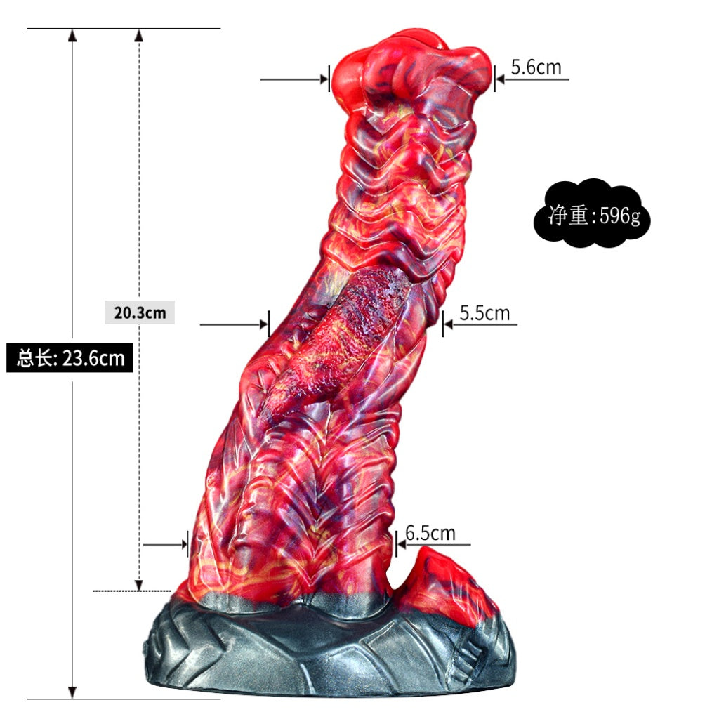 Fire Dragon Silicone Fantasy Dildo | Textured Monster Cock | Domlust