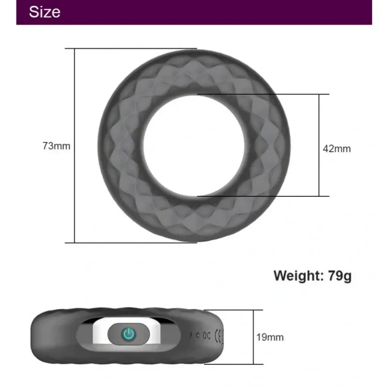 Slim Wearable Vibrating Cock Ring – Semen Control & Performance Extension for Male Sex Toys